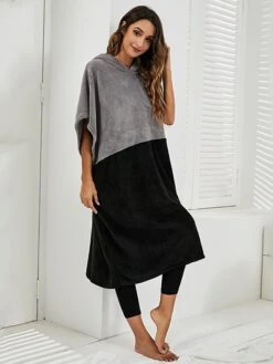 Women's Robes Gown Pure Color Comfort Home Polyester Comfort Short Sleeve Pullover Pocket Hoodie Summer Red Blue -Ladies Pajamas Store ycjsza1690446017294