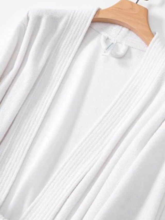 Women's Robe Pure Color Simple Casual Comfort Home Bed Wedding Party Polyester Breathable V Wire Long Sleeve Fall Winter White Pink 11 Women's Robe Pure Color Simple Casual Comfort Home Bed Wedding Party Polyester Breathable V Wire Long Sleeve Fall Winter White Pink - Image 9