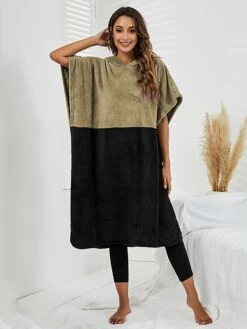 Women's Robes Gown Pure Color Comfort Home Polyester Comfort Short Sleeve Pullover Pocket Hoodie Summer Red Blue -Ladies Pajamas Store ykrfek1690446019625