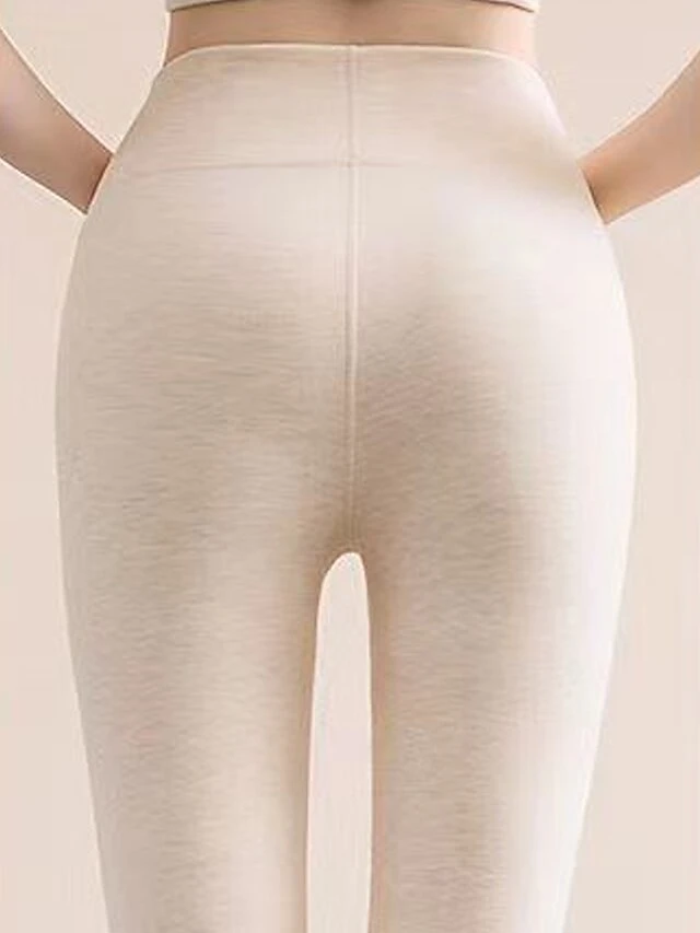 Women's Thermal Pants Pure Color Warm Fashion Simple Home Daily Bed Polyester Warm Breathable Long Pant Pant Elastic Waist Fall Winter Black Pink 9 Women's Thermal Pants Pure Color Warm Fashion Simple Home Daily Bed Polyester Warm Breathable Long Pant Pant Elastic Waist Fall Winter Black Pink - Image 7