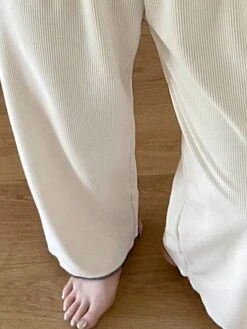 Women's Loungewear Sets Pure Color Fashion Comfort Soft Home Daily Bed Polyester Breathable Lapel Long Sleeve Pant Button Elastic Waist Fall Winter White Brown -Ladies Pajamas Store yvcazl1692348331567