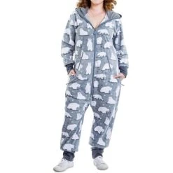 Women's Onesie Pajamas Letter Elk Warm Casual Soft Xmas Home Christmas Daily Cotton Blend Warm Breathable Hoodie Long Sleeve Summer Fall Wine Red -Ladies Pajamas Store ywebig1694164484743