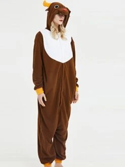 Women's Winter Hoodie Onesies Pajama For Adult Jumpsuits Animal Cartoon Comfort Funny Soft Home Christmas Daily Cotton Warm Hoodie Long Sleeve Pocket Winter Fall Yellow Brown / Pjs -Ladies Pajamas Store yydpye1665476335800