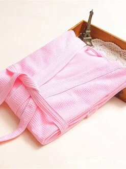 Women's Cotton Robe Pure Color Simple Casual Comfort Home Bed Wedding Party Breathable V Wire Long Sleeve Pocket Fall Winter White Pink -Ladies Pajamas Store yzeszk1694072394303