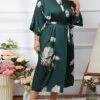 Women's Plus Size Pajamas Bathrobe Animal Flower Simple Casual Comfort Home Bed Polyester Breathable V Wire Long Sleeve Fall Winter 2669 Night Leopard 2669 Peacock Pollen -Ladies Pajamas Store yzqprp1693986223220