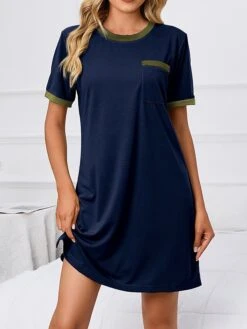 Women's Loungewear Nightshirt Pure Color Fashion Casual Soft Home Daily Bed Polyester Crew Neck Short Sleeve Pocket Summer Spring Claret ArmyGreen 14 Women's Loungewear Nightshirt Pure Color Fashion Casual Soft Home Daily Bed Polyester Crew Neck Short Sleeve Pocket Summer Spring Claret ArmyGreen -Ladies Pajamas Store yztyot1692689275390