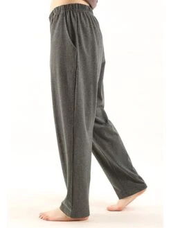 Women's Plus Size Cotton Lounge Pants Pure Color Fashion Casual Comfort Home Street Daily Cotton Warm Gift Pant Pocket Elastic Waist Fall Winter Elegant Black Ivory White -Ladies Pajamas Store zarjmq1693986213359