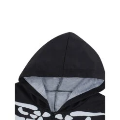 Women's Pajamas Jumpsuit Skeleton Retro Gothic Punk & Gothic Halloween Carnival Polyester Breathable Hoodie Long Sleeve Fall Winter Black -Ladies Pajamas Store zaxqzh1692257124681