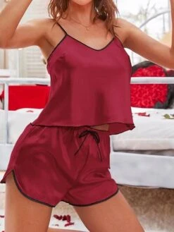 Women'S Slim Back Home Wear With Halter Shorts Suit -Ladies Pajamas Store ziuuqa1697793503558