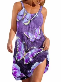 Women's Loungewear Nightshirt Dress Butterfly Flower Fashion Casual Street Date Airport Polyester Breathable Straps Sleeveless Backless Summer Spring Black Pink 15 Women's Loungewear Nightshirt Dress Butterfly Flower Fashion Casual Street Date Airport Polyester Breathable Straps Sleeveless Backless Summer Spring Black Pink -Ladies Pajamas Store zkhvmu1679966192002