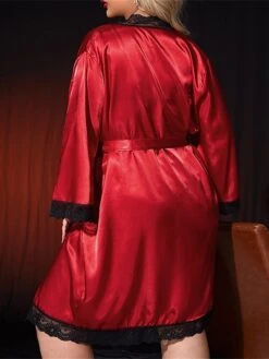 Women's Plus Size Pajamas Bathrobe Patchwork Simple Casual Comfort Home Christmas Bed Polyester Breathable V Wire Long Sleeve Summer Spring Red 9 Women's Plus Size Pajamas Bathrobe Patchwork Simple Casual Comfort Home Christmas Bed Polyester Breathable V Wire Long Sleeve Summer Spring Red -Ladies Pajamas Store zkkdue1696231944979