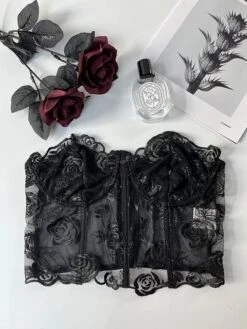 Corset Women's Corset Tops Prom Party & Evening Club Black White Red Sexy Underbust Corset Buckle Tummy Control Lace Summer Spring -Ladies Pajamas Store zkzrdc1647853867241