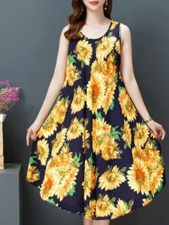 Women's Pajamas Nightgown Nightshirt Dress Flower Simple Comfort Soft Home Daily Bed Cotton Breathable Crew Neck Sleeveless Dress Summer Spring Gold Black Black 25 Women's Pajamas Nightgown Nightshirt Dress Flower Simple Comfort Soft Home Daily Bed Cotton Breathable Crew Neck Sleeveless Dress Summer Spring Gold Black Black -Ladies Pajamas Store zmmbqf1684838963131