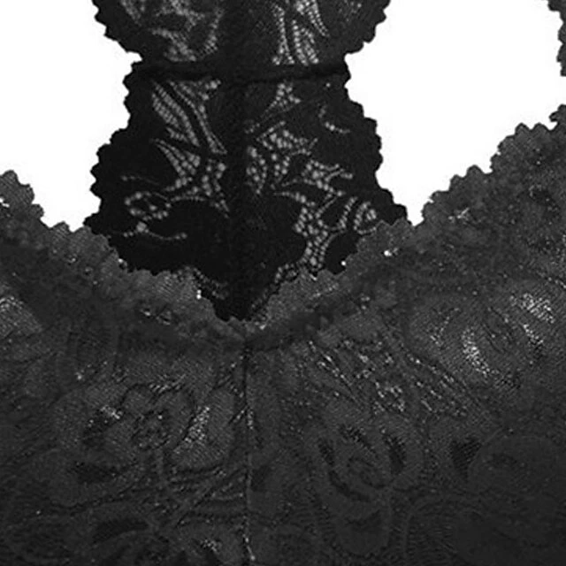 Women's Wireless Bras Fixed Straps Full Coverage V Neck Breathable Lace Pure Color Pull-On Closure Date Casual Daily Nylon Sexy 1PC Black / Bras & Bralettes / 1 PC 4 Women's Wireless Bras Fixed Straps Full Coverage V Neck Breathable Lace Pure Color Pull-On Closure Date Casual Daily Nylon Sexy 1PC Black / Bras & Bralettes / 1 PC - Image 2