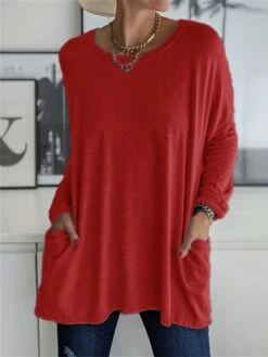 Women's Loungewear Top Pure Color Simple Casual Comfort Home Daily Vacation Polyester Breathable Crew Neck Long Sleeve T Shirt Tee Pocket Summer Spring Black White 25 Women's Loungewear Top Pure Color Simple Casual Comfort Home Daily Vacation Polyester Breathable Crew Neck Long Sleeve T Shirt Tee Pocket Summer Spring Black White -Ladies Pajamas Store zvocff1684838980384