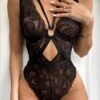 Women's Sexy Lingerie Bodysuits Teddies & Bodysuits Pure Color Hot Home Spandex V Wire Backless Hole Spring Summer Black / Lace -Ladies Pajamas Store zvzcgg1650337958760