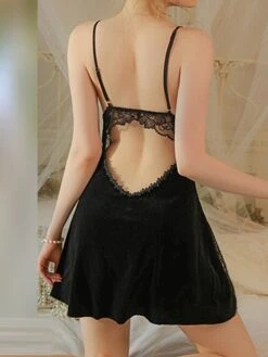 Women's Velvet Slip Lingerie Sets Bathrobe Nightgown Dress Pure Color Warm Fashion Home Daily Bed Warm Summer Spring Black Suspenders Burgundy Suspender + Robe -Ladies Pajamas Store zyfhxl1697074777403