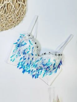 Women's Rhinestone Corset Bustier Feather Undergarments Home Daily Bed Polyester Breathable Straps Sleeveless Backless Summer Spring Black White -Ladies Pajamas Store zzzjcq1696315682379